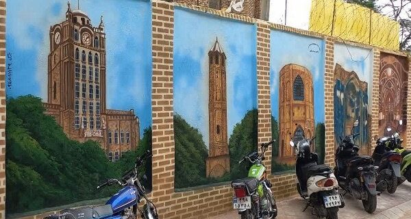 اجرای نقاشی دیواری اماکن گردشگری تبریز در پیاده راه پاساژ