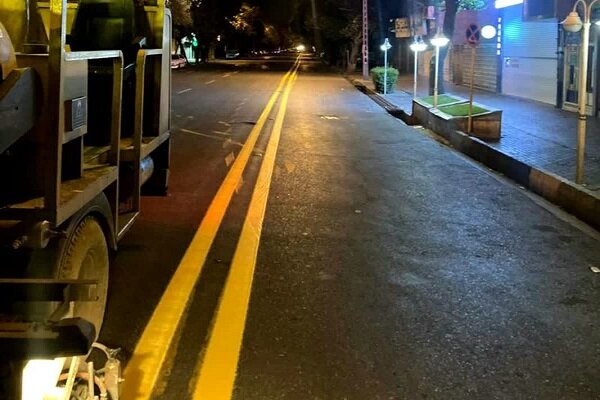 ایمن سازی معابر شمالغرب تبریز با خط کشی محوری ۲۲۰ کیلومتری
