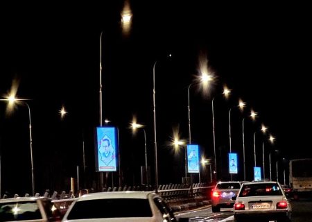 نصب تمثال شهدا در عرشه پل تقاطع غیر همسطح ابوریحان